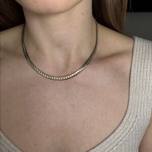 Delicate stainless steel silver and Gold Necklace dainty two tone